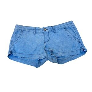 SO Heritage Womens‎ Blue Chambray Shorts Size 7 Casual Summer Mini Shorts 7